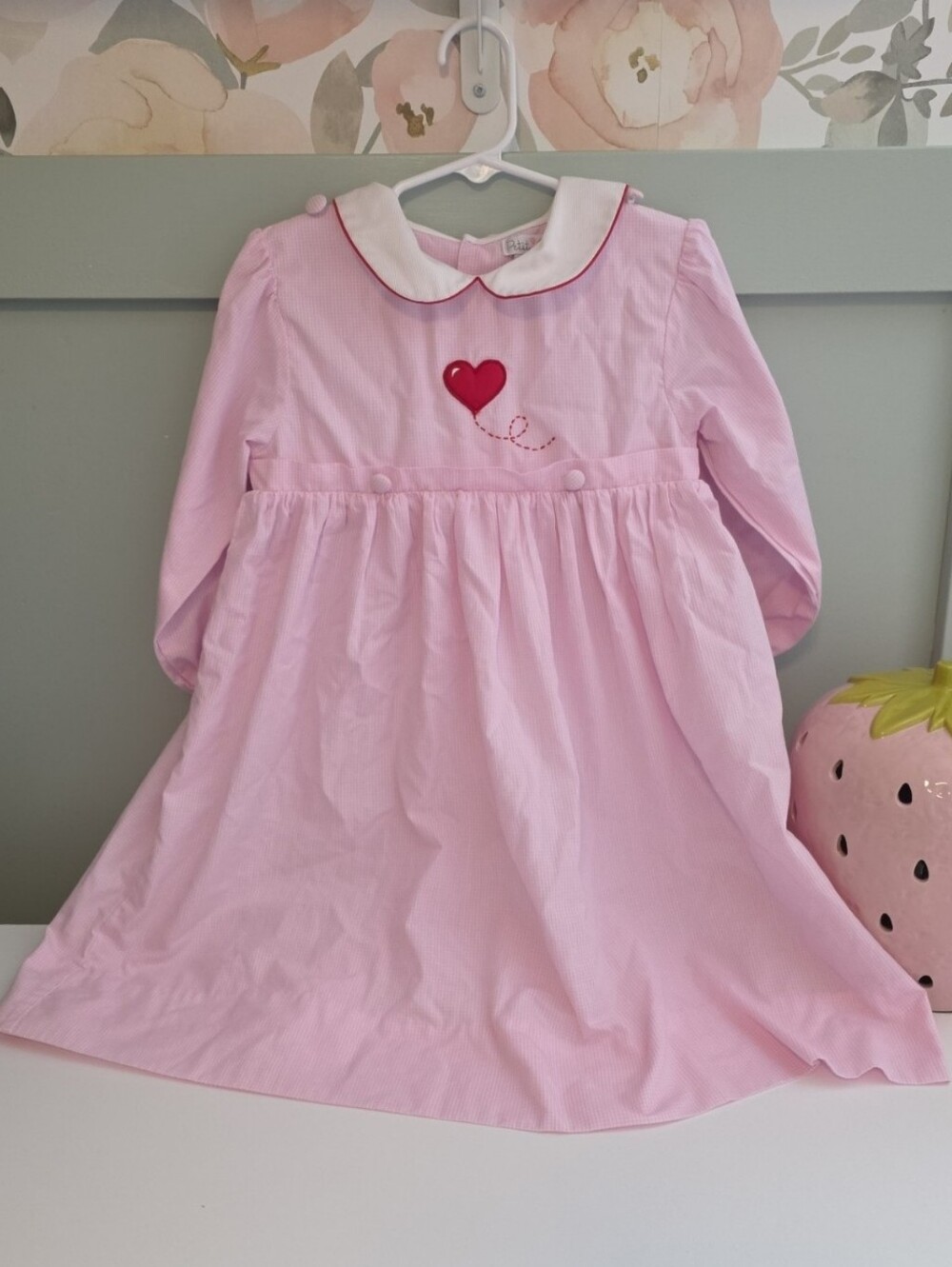 Petit Ami 4t Smocked Brand Heart Hearts Pink Dress Long Sleeves Fall Winter